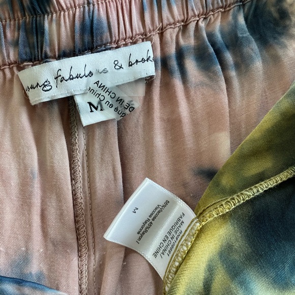 Young Fabulous & Broke Silky Tie Dye Wide Leg Pants Size M - Picture 4 of 7